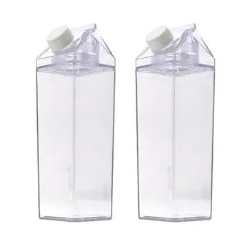 

2pcs Transparent Plastic Bottle 500ml Milk Bottle Drink Juice Container Empty Storage Bottle for Home Daily Use