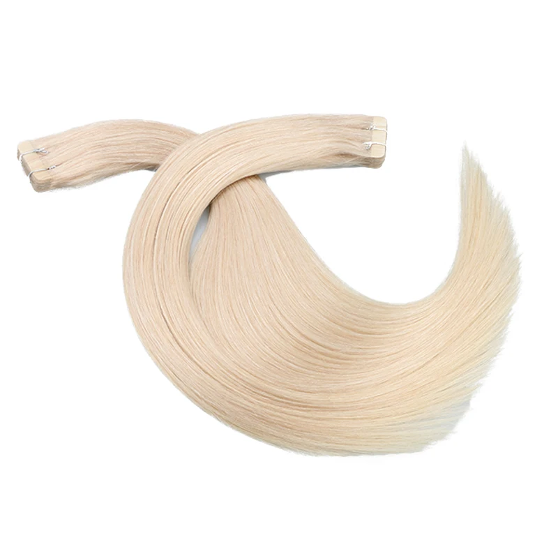 Toysww 100% Real Human Hair Russian Hair Tape in Hair Extensions Blonde #60 For Woman Machine Made Remy Hair 20/40pcs