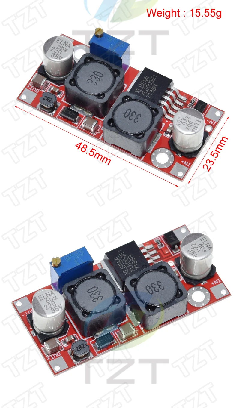 TZT DC-DC Auto Boost Buck einstellbarer Abwärtswandler XL6009 Modul Solerspannung – Detail 4