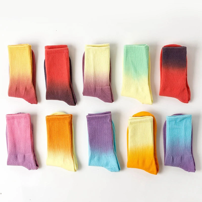 Носки Tie-dye уличные трендовые высококлассные носки мужские и женские однотонные