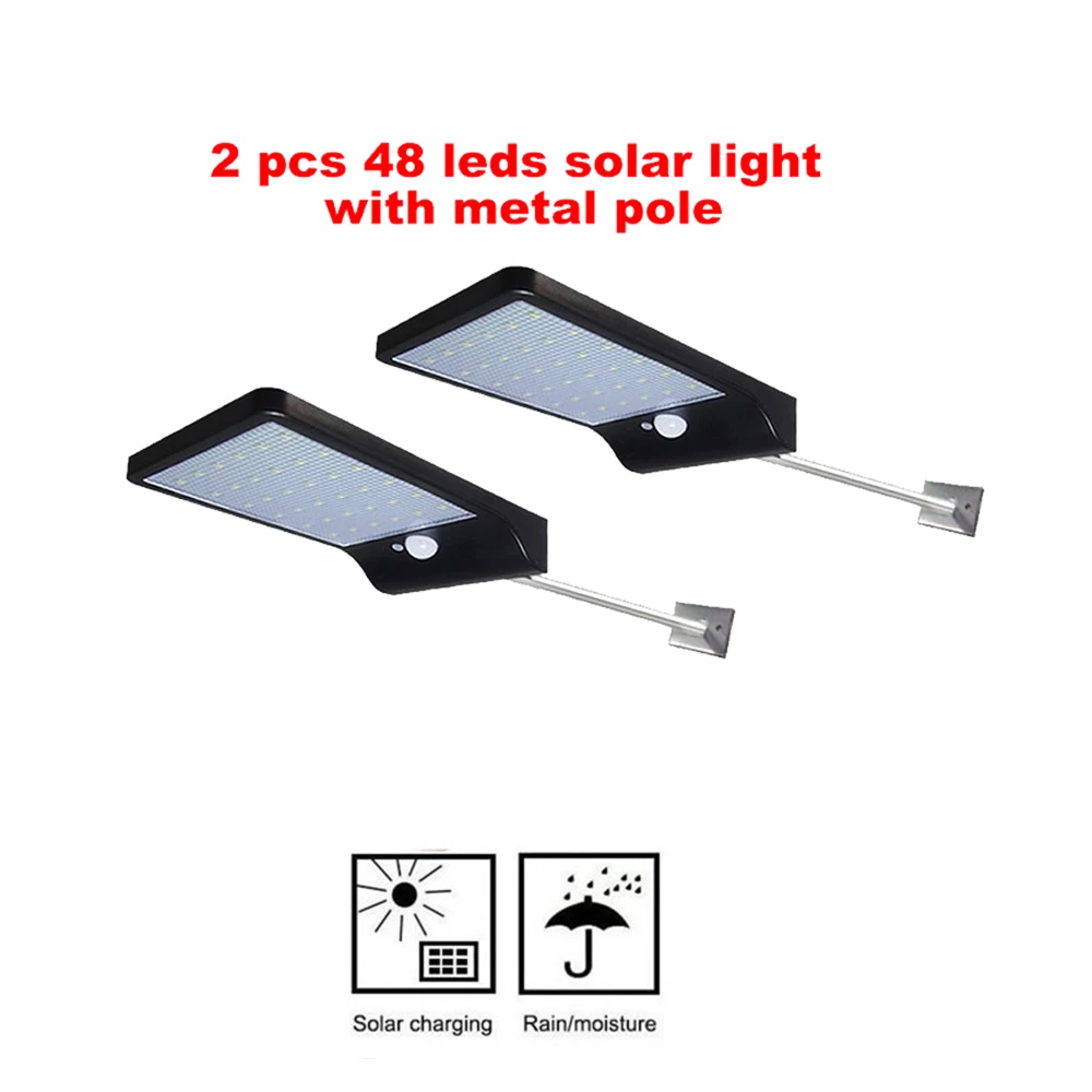 

2/4pcs 48 LED 3 Modes Garden Solar LED Lights Outdoor Solar Lamp Motion Sensor 270 Degree Waterproof IP65 Solar Security Light s