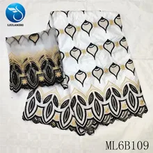 LIULANZHI Нигерия Базен белый Riche 7 ярдов Африканское парчовое хлопковое шитье для платья Базен Riche ML6B109