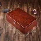 10 слотов деревянные часы коробка с замком новые мужские деревянные часы чехол для хранения коричневые часы дисплей коробки ювелирные изделия Подарочная коробка - 4