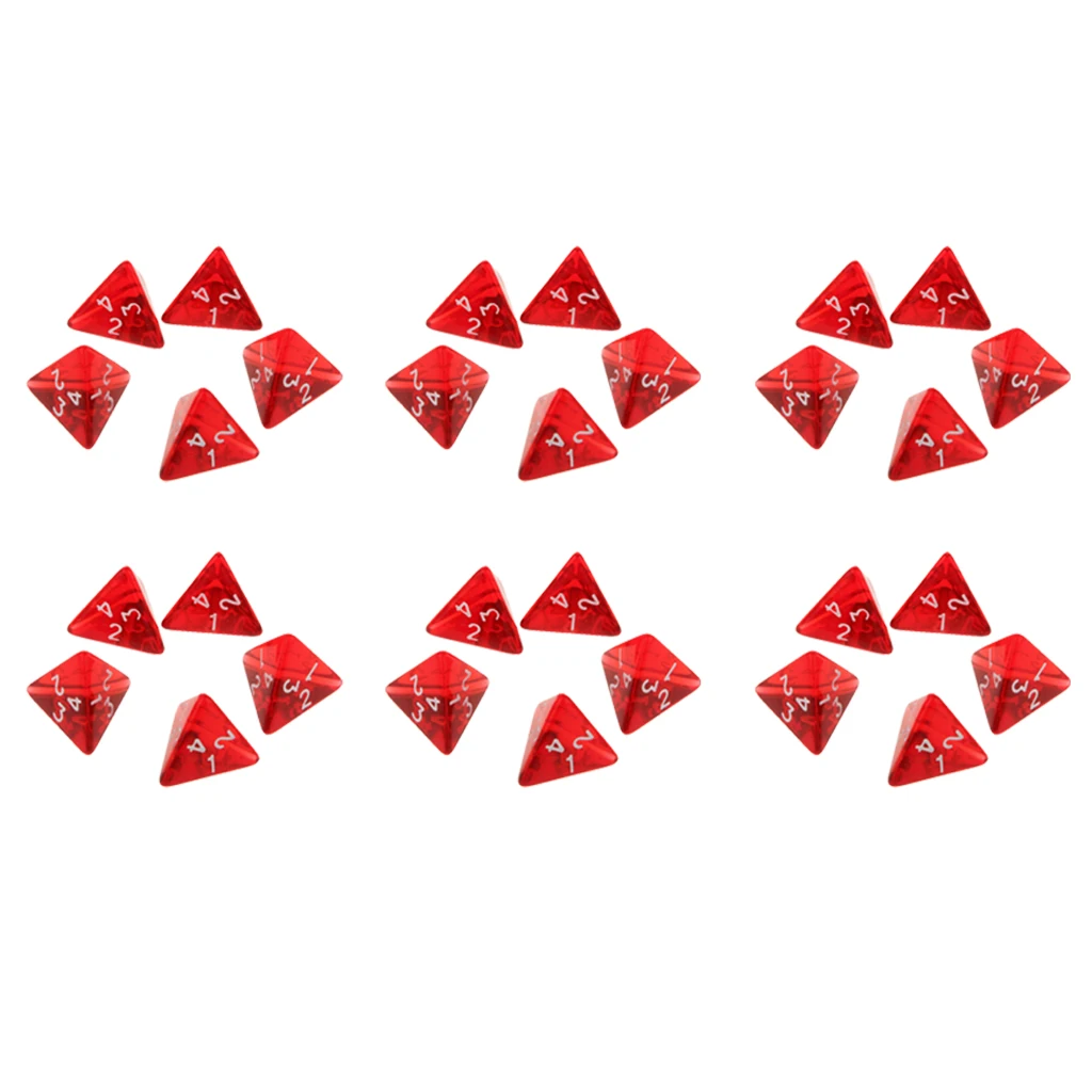 30 Pieces Dices Set D4 for DND Game Polyhedral Solid Metal 20mm