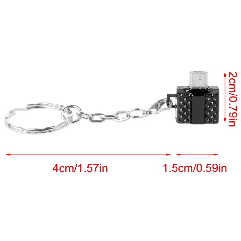 Micro USB B штекер USB 2,0 Тип A Женский Адаптер конвертера OTG с брелоком