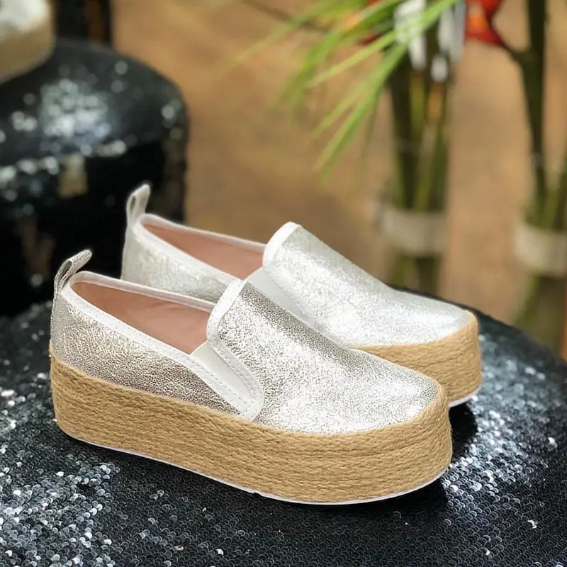 

Spring Women Flats Shoes Platform Sneakers Slip On Flats Leather Suede Ladies Loafers Moccasins Casual Shoes Creepers
