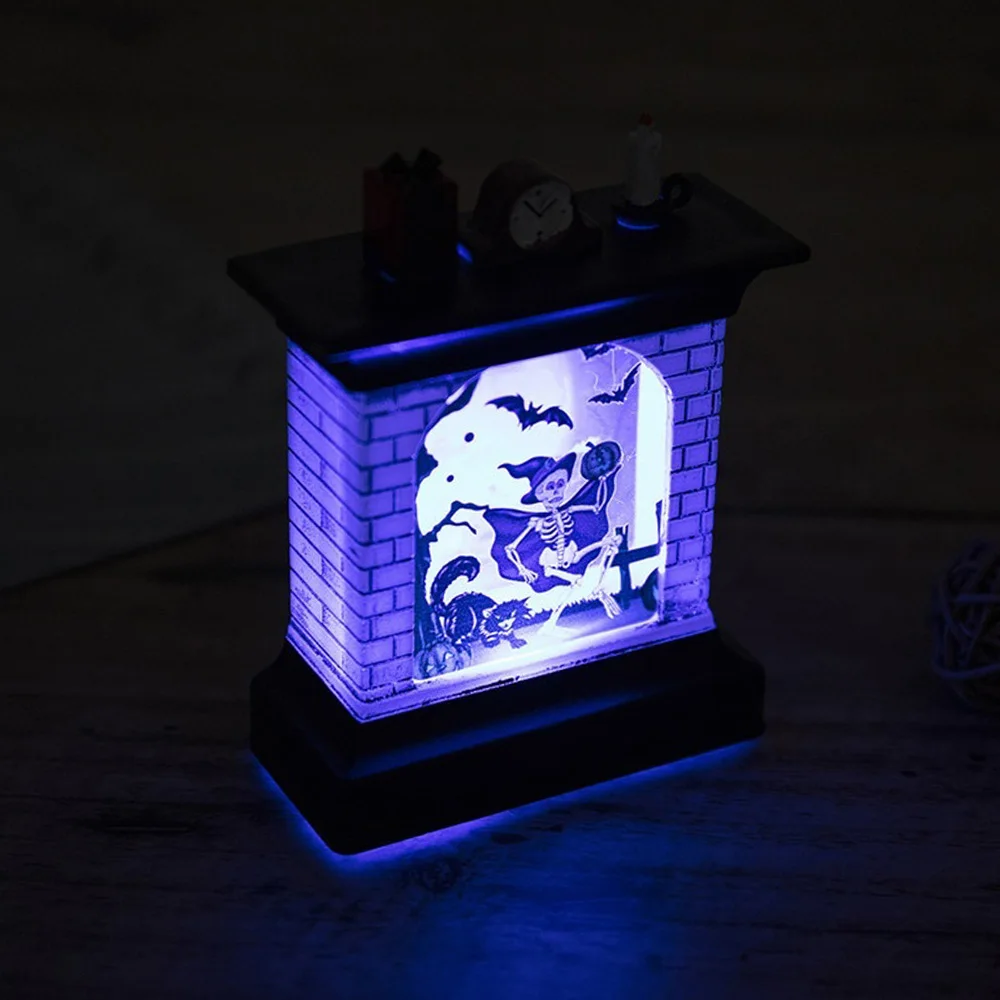 Creative Display Practical Festival Luminous Witch Light Pumpkin Lantern Pattern Party Lamp Best Gift Battery Home