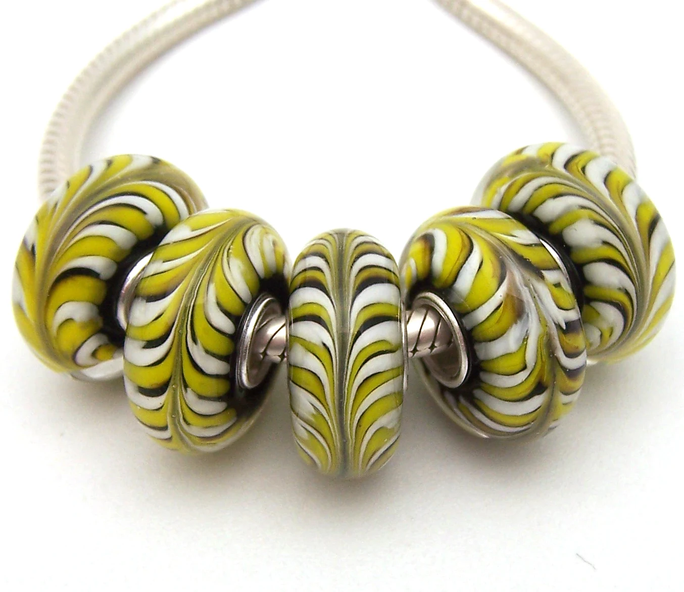 Бусины из серебра 100% пробы с муранским стеклом | Украшения и аксессуары