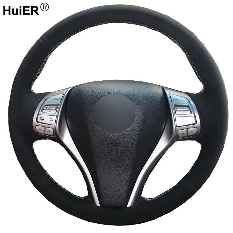 Чехол на руль автомобиля DIY из замши для Nissan Teana 2013- Altima 2013- X-Trail- Rogue- Qashqai Volant
