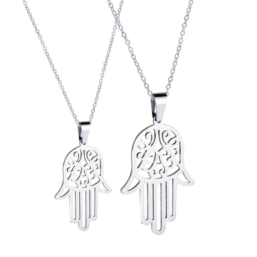 

Fashion necklaces women accesories stainless steel jewelry men's chain gold lovers Fatima palm couple pendants necklaces