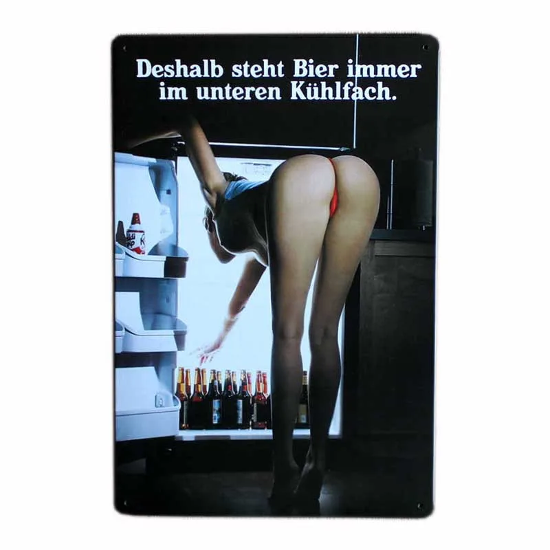 Pin Up винтажные наклейки девушка металлическая жестяная вывеска Pinup кафе украшение паба Ретро настенная доска декорации Декор для дома 20x30 см - Цвет: 08245B