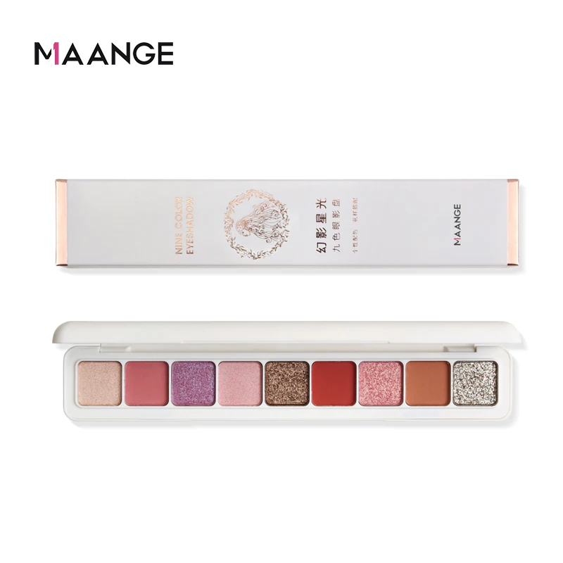 New 9 Colors Nude Glitter Eyeshadow Matte Long Lasting Waterproof Mineral Powder Eye Shadow Shimmer Palette Makeup Cosmetic Kit
