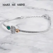 Высокое качество счастливый клевер Зеленый Кристалл браслет SWA Женские Ювелирные изделия Подарки рука Чиан