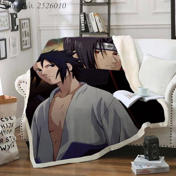 

NEW Throw Blanket Anime Naruto 3D Velvet Plush Blanket Bedspread for Kids Girls Sherpa Blanket Couch Quilt Cover Travel 02