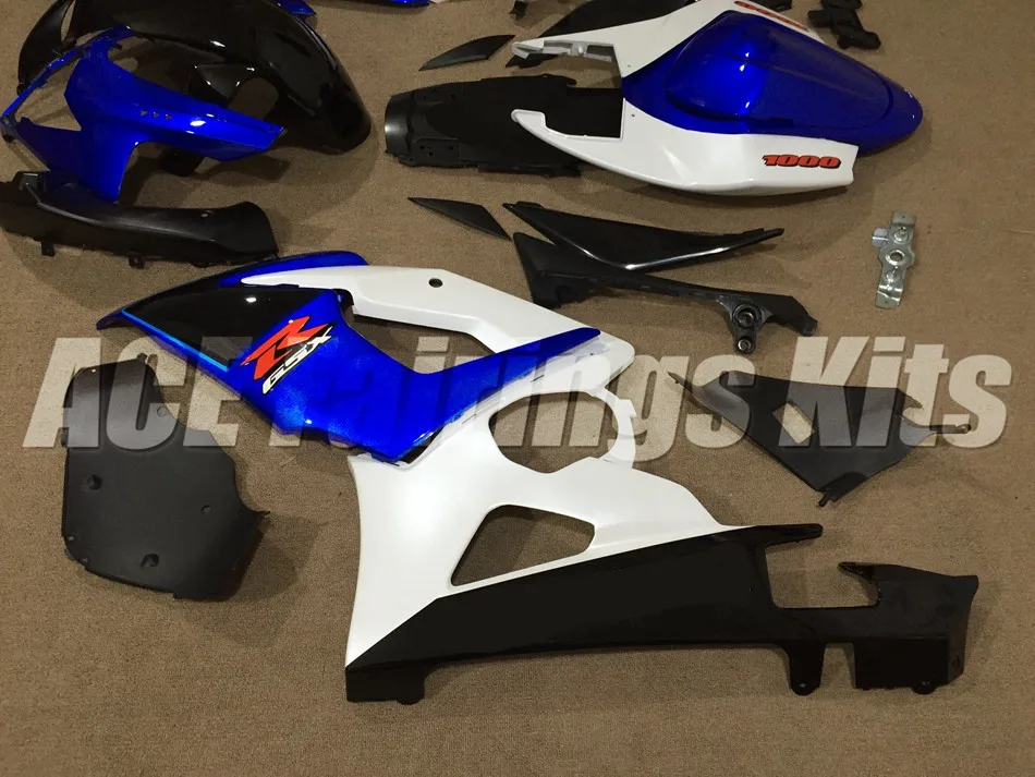 Мотоциклы полные Обтекатели подходят для Suzuki GSXR1000 K5 2005 2006 GSXR-1000 05 06 ABS пластик инъекции хороший белый синий