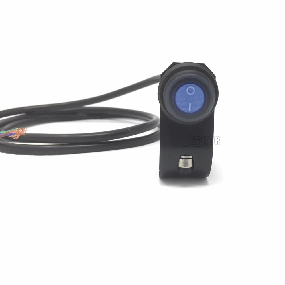 12V 16A 22-24 мм мотоцикл Водонепроницаемый руль переключатели головной светильник CNC кнопка включения с синим светильник 3 провода для мотоцикла