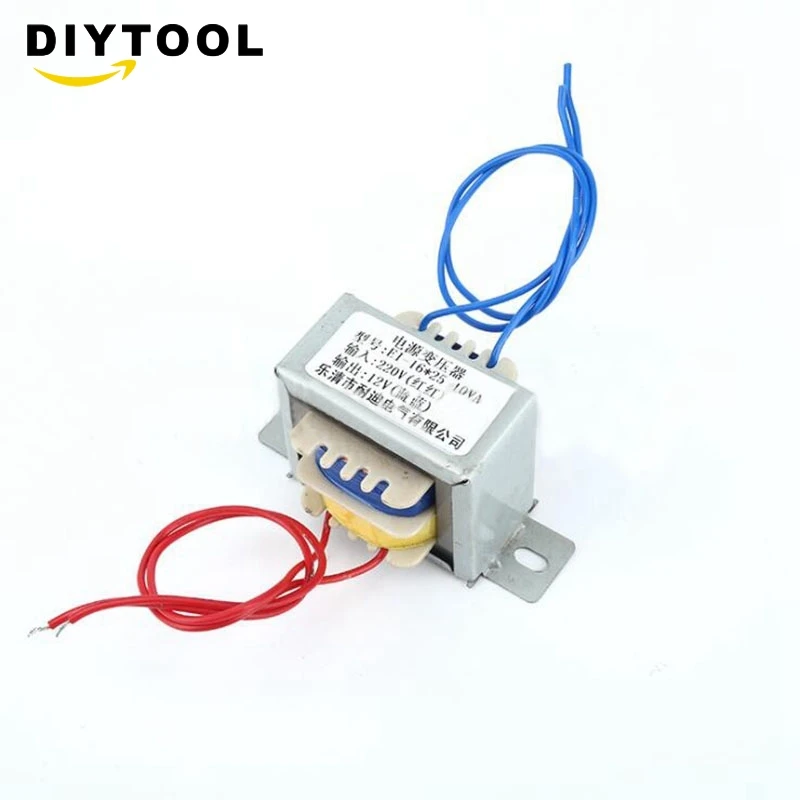 

Supply lead type power transformer EI-16*25 10VA 220V/12V copper low frequency power transformer
