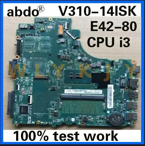 Для Lenovo E42-80 V310-14ISK V310-14IKB DA0LV6MB6F0 материнская плата для ноутбука CPU i3 DDR4 4G RAM 100% тест wor