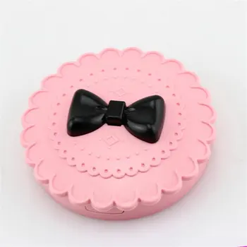 

Portable Size Women Cute Bow False Eyelashes Eye Lashes Storage Box Makeup Cosmetic Mirror Case Organizer