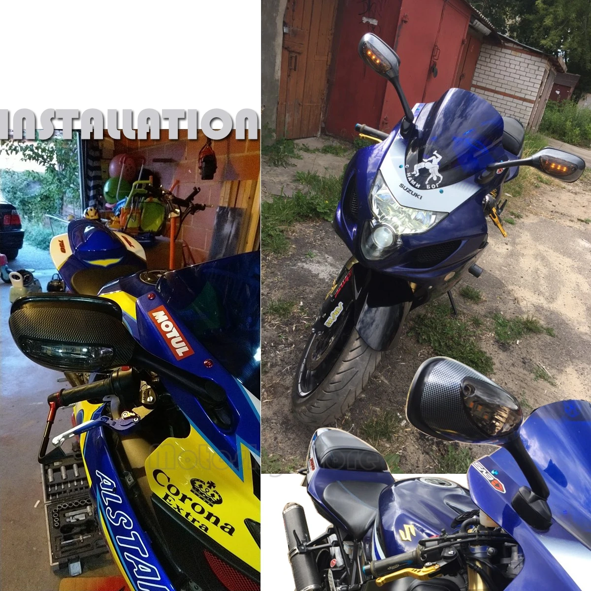 Для Suzuki GSXR мотоциклетные боковые зеркала заднего вида для Suzuki GSXR 600 750 1000 с указателем поворота K6 K7 K8 зеркало