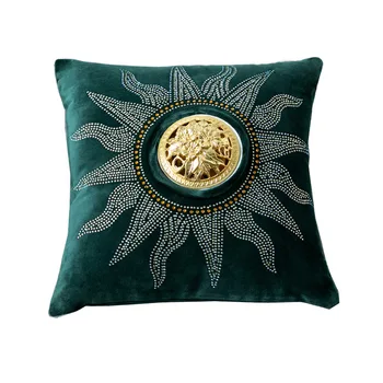 

Tarot Mythical Rhinestone Velvet Cushion with Censer Luxury Royal Home Decoration Seat Cushion Sleep Pillow Square Cushion 30cm