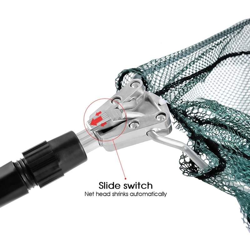 ABZB-Aluminum Alloy Telescoping Foldable Landing Fishing Net Retractable Pole for Carp Fishing Tackle Crab Trap