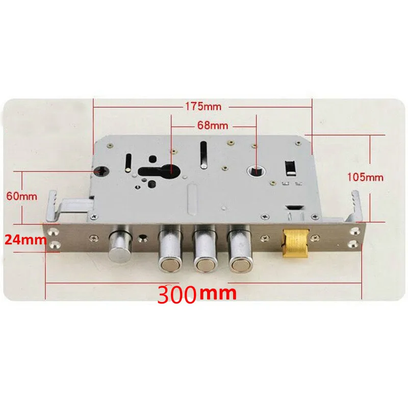 Lock size 300X24 Автоматический замок отпечатков пальцев пароль биометрический замок сенсорный экран цифровой дверной замок, код отпечатков пальцев и RFID вход, небольшой врезной - Цвет: Lock size 300X24