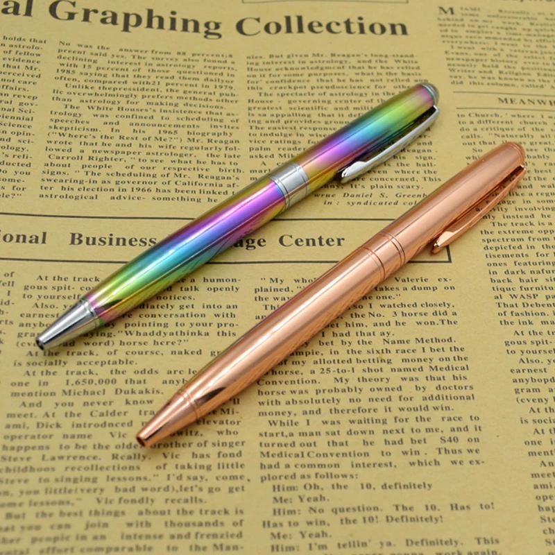 

Metal Pen Rotating Ballpoint Pen 1 mm Black Ink School Writing Office Signature Supplies Gift Creative Stationery Gift
