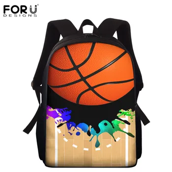 

FORUDESIGNS Boys Backpack Basketball/Football Design Teens Shoulder Students School Bookbags for Primary Schoolbags Mochila