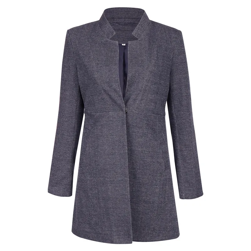 M0098 Navy Blue Куртка из смесовой ткани с длинным рукавом и отложным воротником Элегантная Женская шерстяная верхняя одежда женская верхняя одежда 3XL размера плюс зимнее шерстяное пальто GV782 - Цвет: M0098 Navy Blue