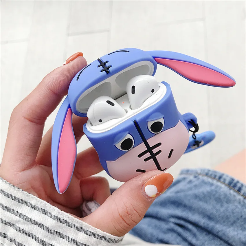 Силиконовый чехол с рисунком Ослика для наушников AirPods Box из мягкой кожи, чехол для наушников 360, полное покрытие для Apple AirPods 1 2 Shell Air Pods