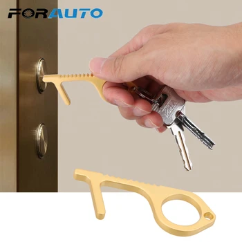 

Avoid Touching Keychain Press Elevator Tool Non-contact Door Opener Key Chain Family Health Convenient Portable Hygiene Alloy