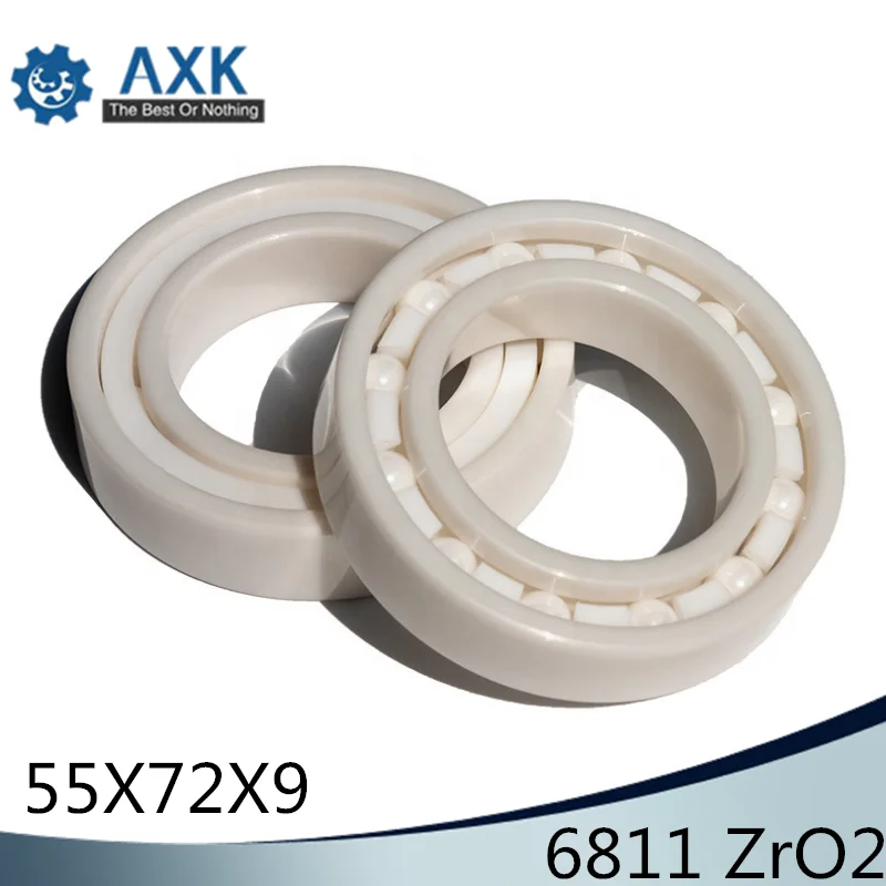 6811 Full Ceramic Bearing ( 1 PC ) 55*72*9 mm ZrO2 Material 6811CE All Zirconia Ceramic 6811 Ball Bearings
