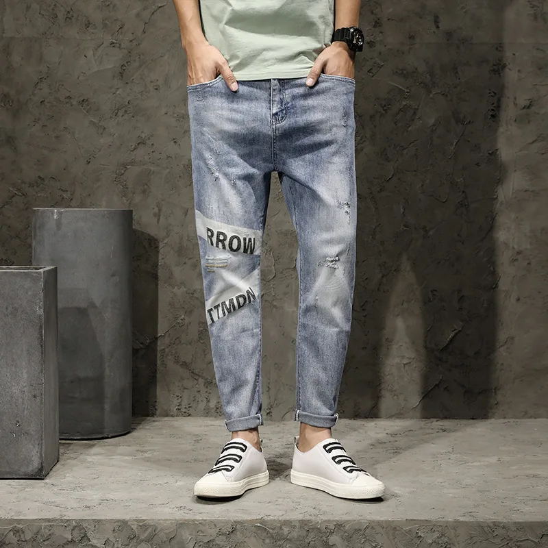 2020 Summer&Summer Style Jeans Men Leisure Loose Jeans Mens Denim Trousers Zipper Blue Hole Pants Jeans 2020 Summer&Summer Style Jeans Men Leisure Loose Jeans Mens Denim Trousers Zipper Blue Hole Pants Jeans