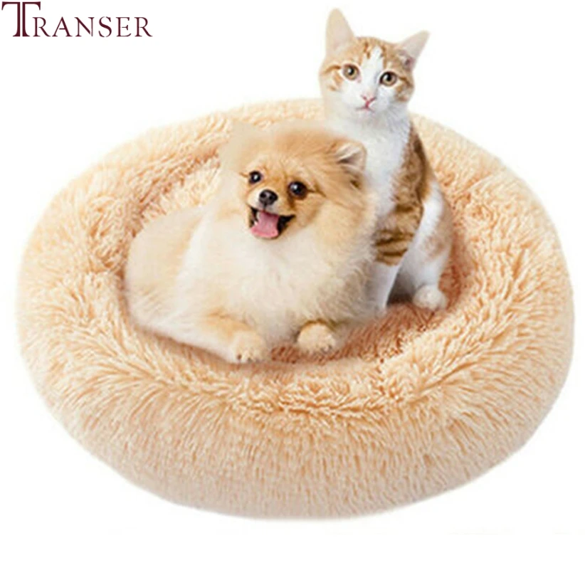 

Transer Fluffy Small Dog Bed Round Shape Winter Warm Fleece Pet House Cushion Sleeping Beds Cats Kennel S M L Drop Shipping 908