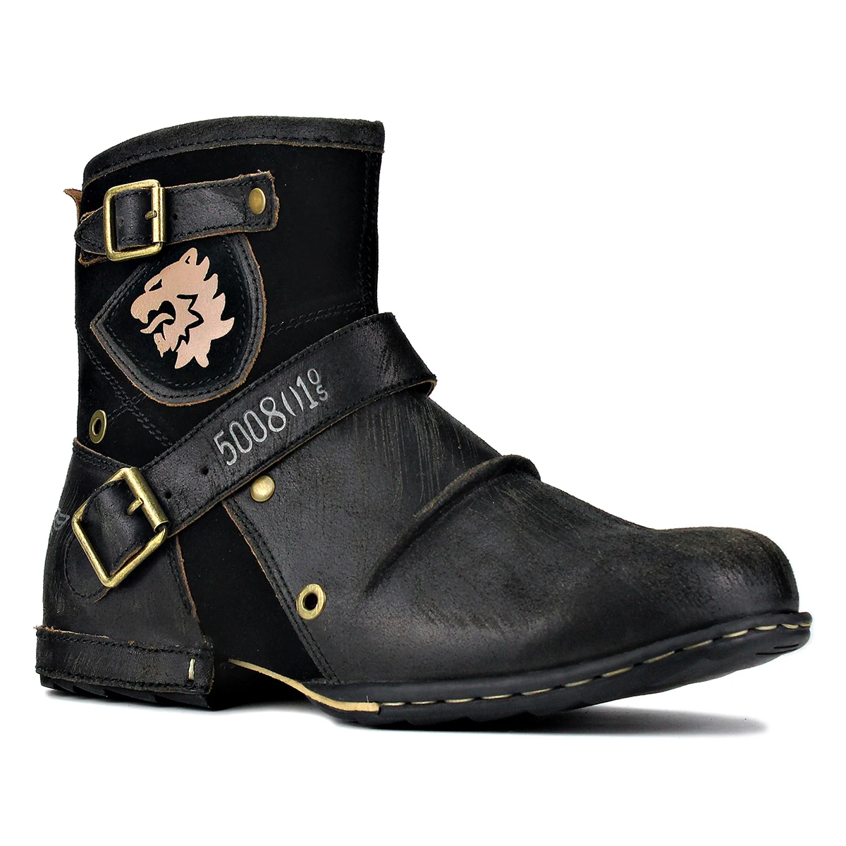 New Genuine Leather Men's Ankle Boots High Quality Work Cowboy Chukka Zipper Up Motorcycle Men Fashion Western | Обувь