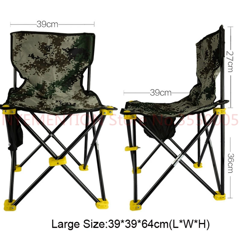 Легкий стул для рыбалки на открытом воздухе, переносное Складное Сиденье для кемпинга, ткань Оксфорд, складной стул для пикника, рыбалки, пляжа с сумкой, 10 шт - Цвет: Коричневый