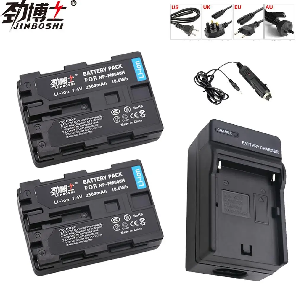 2x NP-FM500H NP FM500H, запасная батарея, батарея зарядное устройство ...