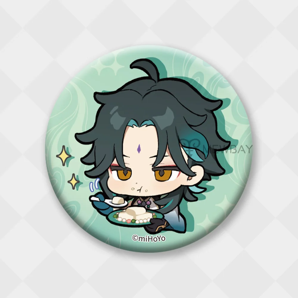 Genshin Impact Badge Chibi Brooch Kazuha Yoimiya Ayaka Xiao Zhongli Hutao Tartaglia Yanfei Ganyu Venti Albedo Pin Decor Gifts