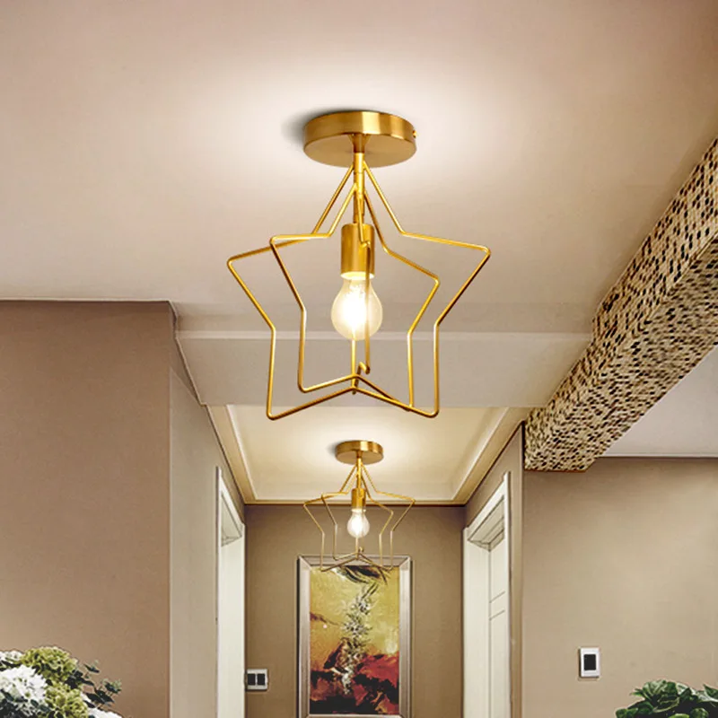 

Minimalist Modern Entrance Corridor Lights Personalized & Creative Bedroom Restaurant Balcony Cloak Room Five-pointed Star Iron
