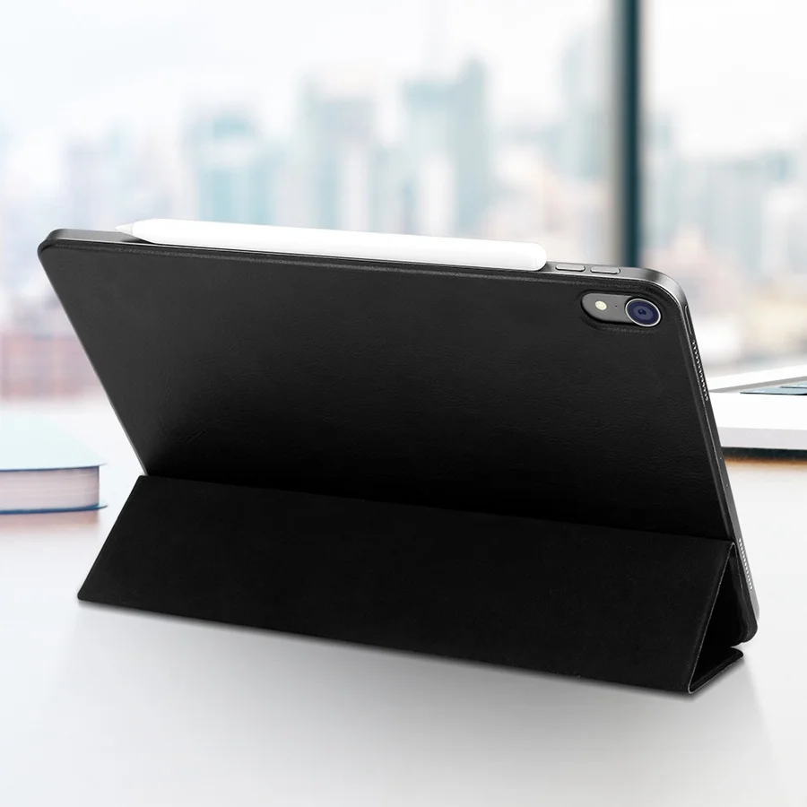 Ультратонкий чехол из искусственной кожи для Apple iPad Pro 12,9 Funda Smart Cover для iPad 12,9 дюймов чехол с поддержкой зарядки+ пленка+ ручка