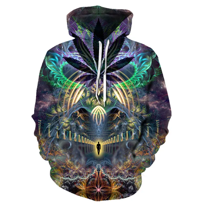 

HOWL LOFTY Psychedelic Hoodies Trippy Visionary Artwork Rainbow Mandala Chakra Art Sublimation Print Hoodies Men Plus Size S-5XL