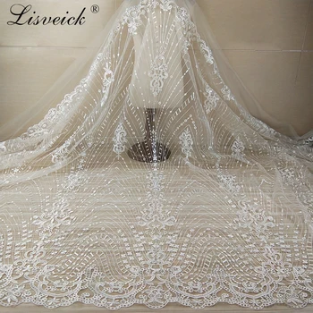 

Off white Mesh Tulle Embroidery Lace fabric French lace fabric DIY Sewing Fabric Material Bridal Wedding Dress Lace Fabric