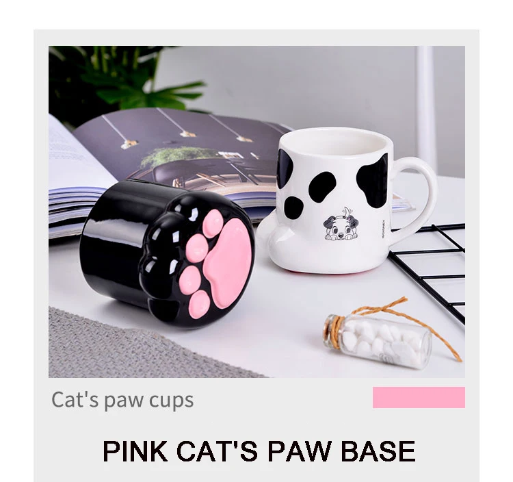 Black 3D Cat Paw Cup with Lid