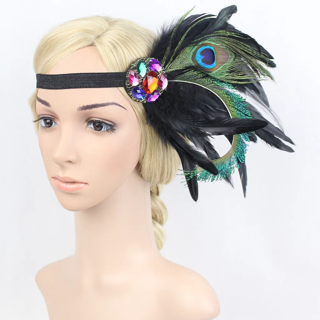 

Fascinator Feathers Headband for Women Kentucky Derby Wedding Party Headwear women hair accessories elastic hair bands hair ties