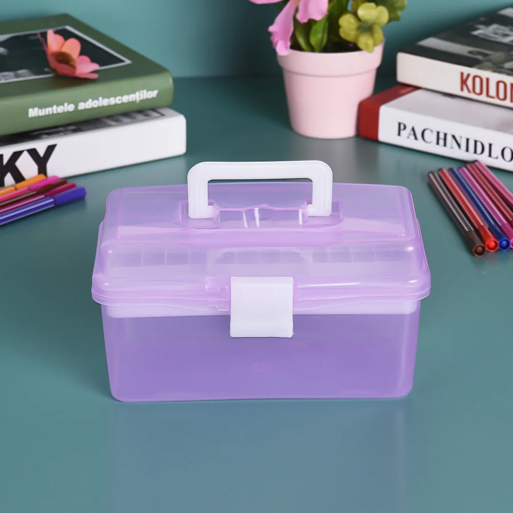 

Clear Plastic Art Storage Box Watercolor Oil Painting Supplies Multipurpose Case Portable for Artists Students