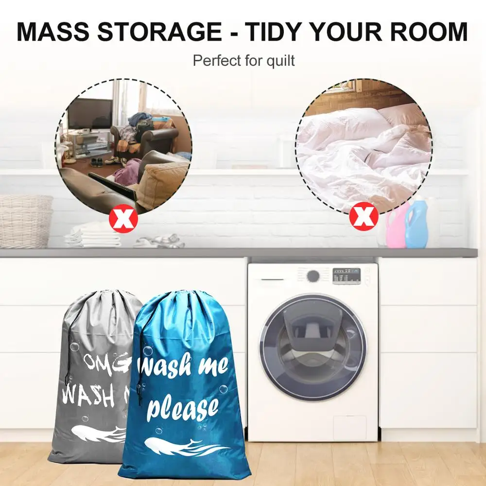 2 Pack Extra Large Laundry Bag Heavy Duty Travel Laundry Bag Drawstring Closure Dirty Clothes Bag Durable Rip Stop Bag For Ca Laundry Bags Aliexpress