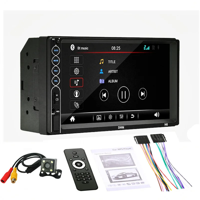 2 Din 7 дюймов стерео 12 в автомобильное радио MP5 сенсорный экран Bluetooth Мультимедиа Mp3 MP4 плеер модуль Авторадио Поддержка камеры заднего вида