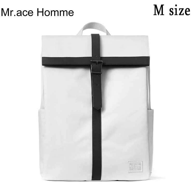 Mr. ace Homme, дизайнерский бренд, большой рюкзак для ноутбука, мужской рюкзак для путешествий, женский рюкзак для колледжа, школьная сумка для девочек, рюкзак для мальчиков - Цвет: WHITE M