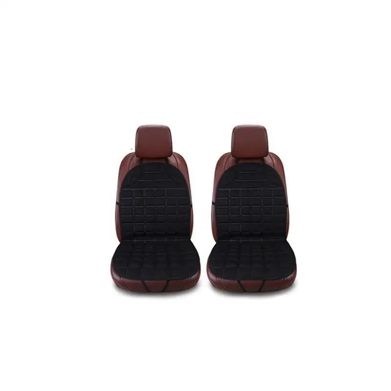 black 2 pcs 12 В подогреваемый Чехол подушки сиденья автомобиля подогреватель сиденья зима Бытовая подушка автомобиль водитель Подогрев сиденья Подушка - Название цвета: black 2 pcs